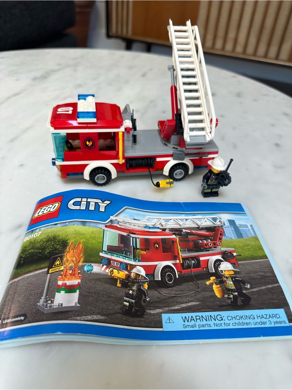 LEGO City 60107 Red Fire Truck with Ladder - Kids Toy*Near-Complete Set